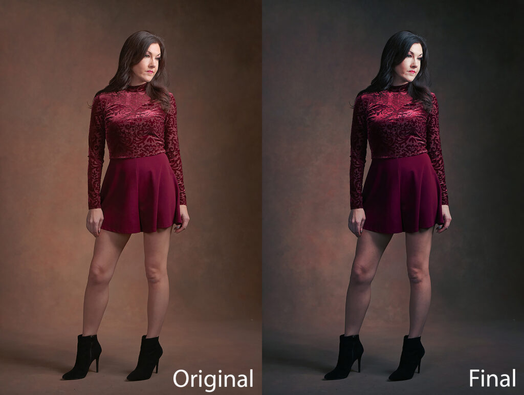Side by side images of original photo and finished LUT